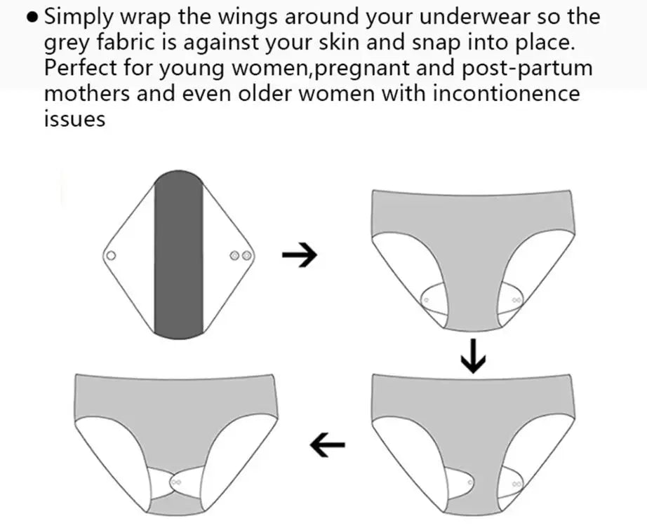 6pcs/lot Health Feminine Hygiene Bamboo Charcoal Panty Liner Reusable Waterproof Ventilate Material Menstrual Cloth Sanitary Pad