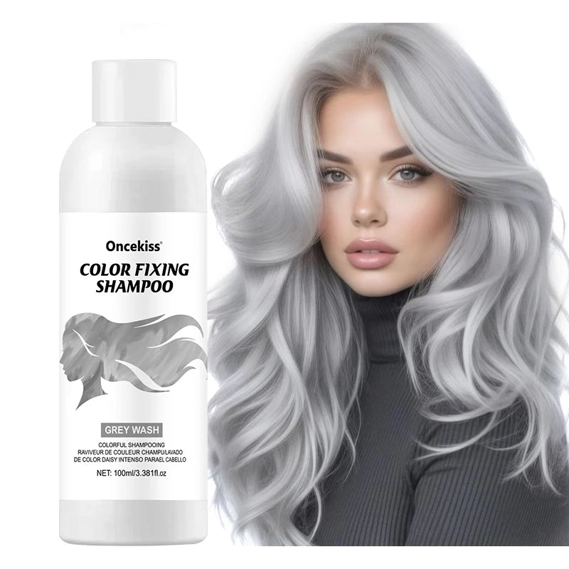 100Ml Color Fixing Purple Shampoo Lock Color Cover Gray Hair Fade Yellow After Bleach Hair Dye Long Lasting Non-irritating Care
