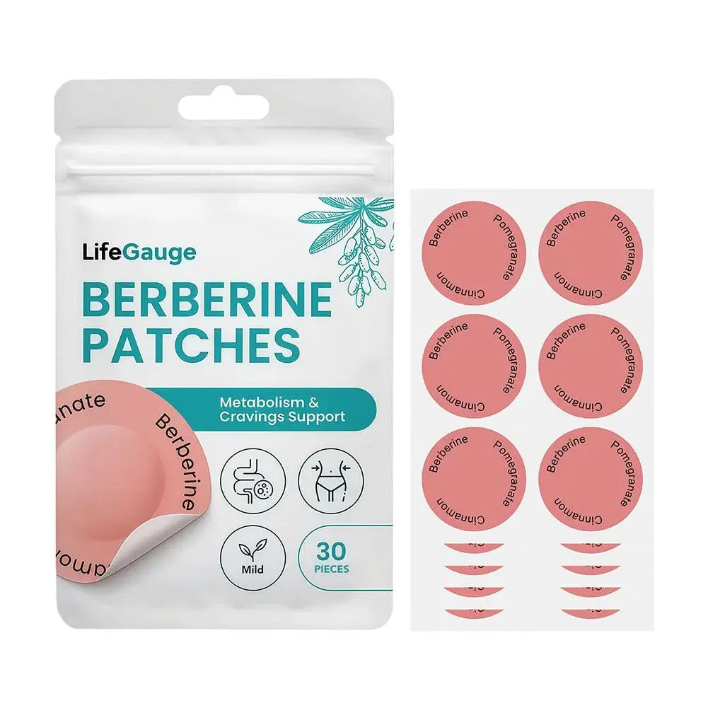 Berberine Transdermal Patches, Natural Metabolism & Cravings Support Patch, Gentle Nourishing Body Care Sticker for Daily Use