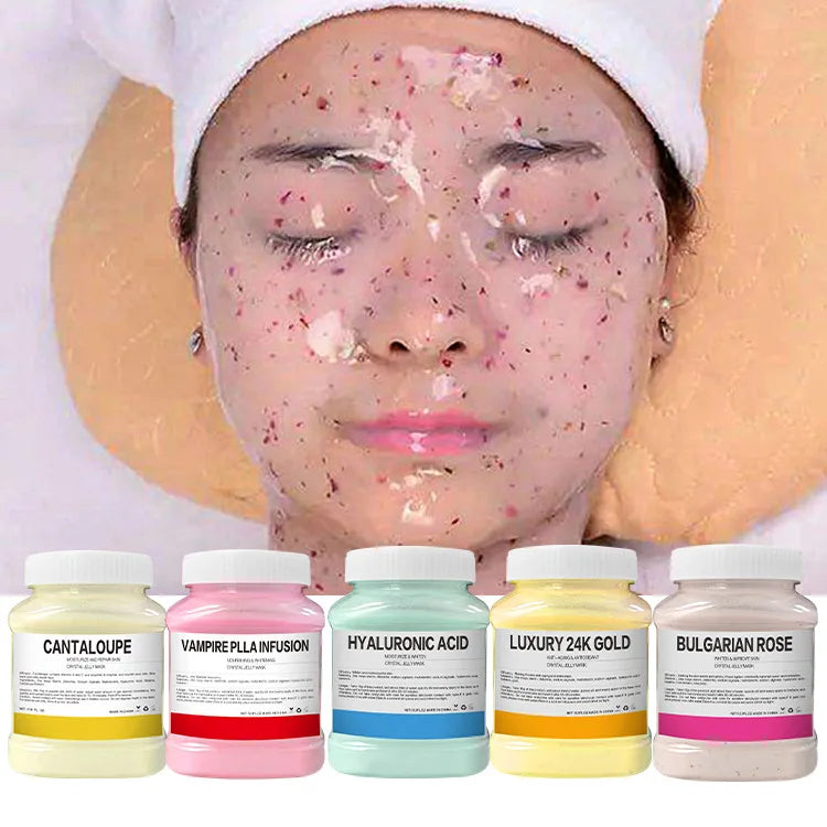350g Hydrating 24K Gold Soft Mask Powder Rose Petal Crystal Jelly Mask Powder  Skin Care