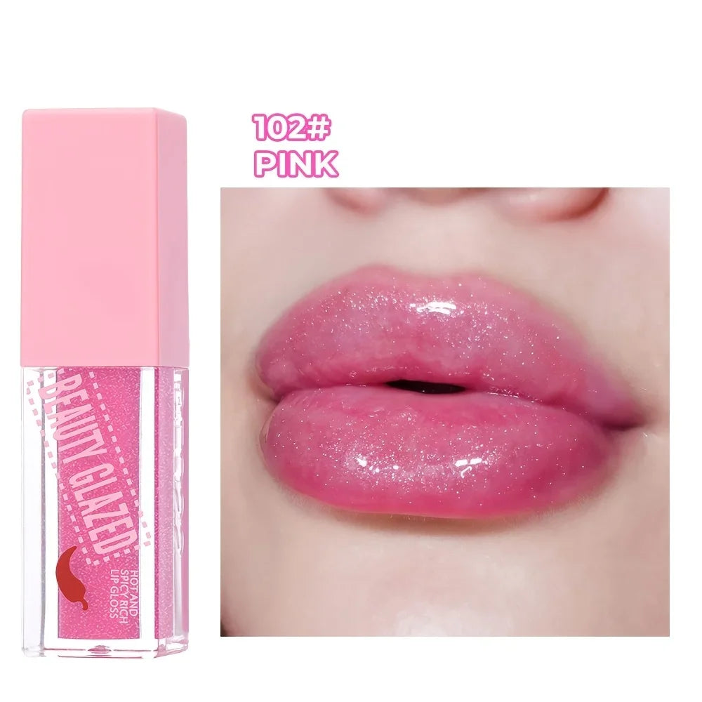 BEAUTY GLAZED Chili Lip Plumper Oil Serum Instant Long Lasting Volumising Essence Oil Sexy Lip Balm