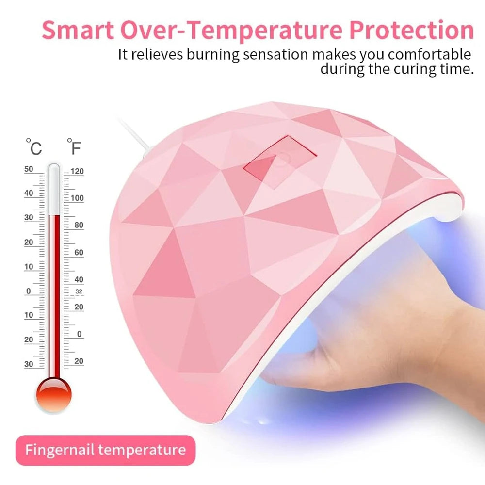 Nail Dryer Lamp UV Nail Polish Lamp Gel Curing Polishing Lamp for Gel Nails Gel Nail Polish Curing Dryer Home Salon Tool