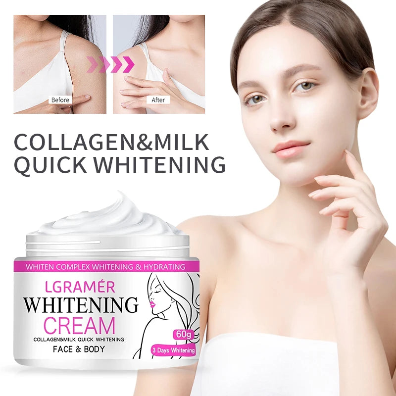 Face Body Brightening Cream Neck Knee Buttocks Thigh Underarm Inner Lightening Lotion Feminine Nourishing Dark Skin Care Cream