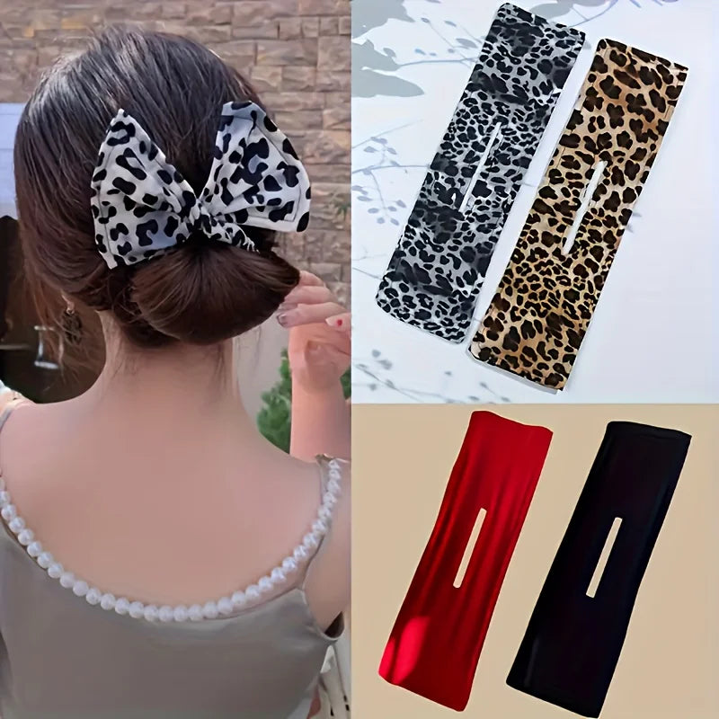 1/4pcs Solid Color Polka Dot Twist Hair Clip for Women Elegant Hairband Lazy Fashion Hair Curler Hair Accessories
