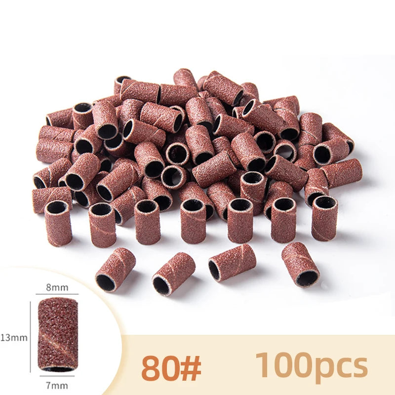 50/100Pcs Nail Sanding Bands For Electric Nail Drill Machine Replacement Sand Bands For Acrylic Gel Nails Manicure
