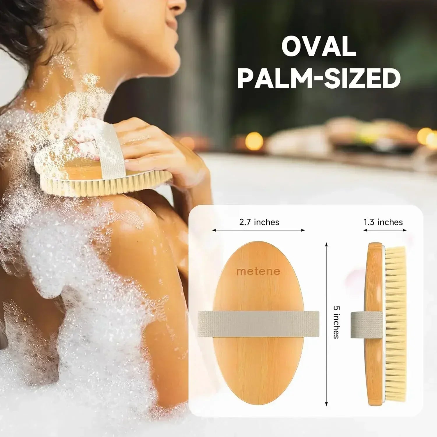 Dry Body Brushes, Exfoliating Body Scrubbers, Natural Bristles for Dry Skin, Improve Circulation, Stop Ingrown Hairs