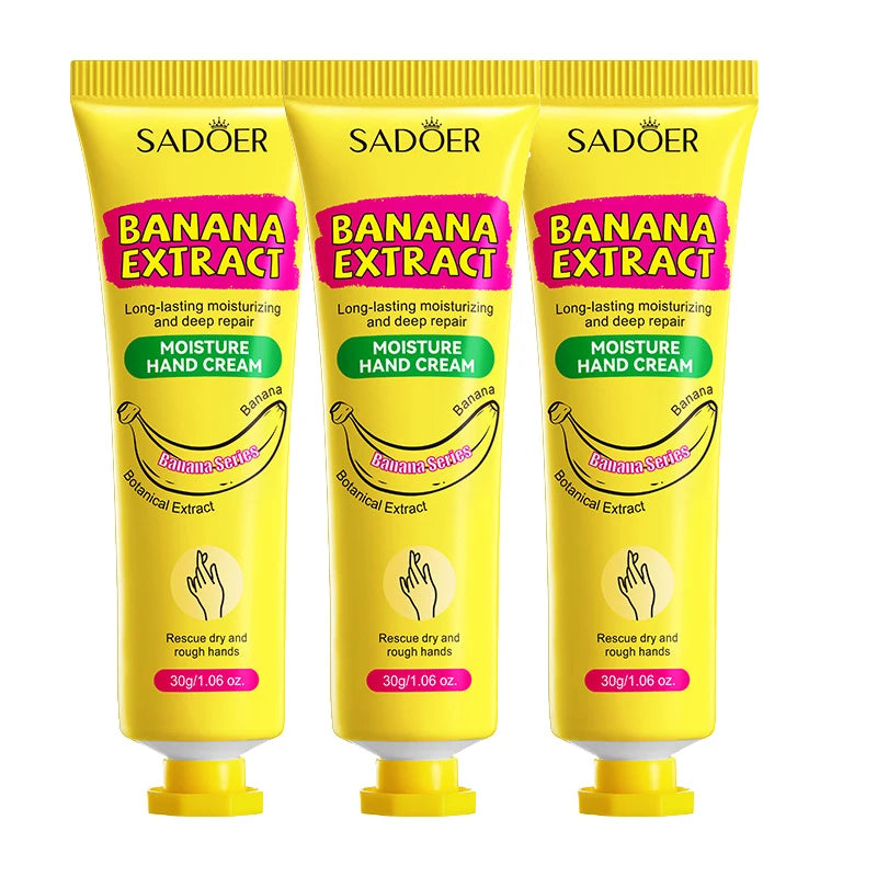 3/5pcs SADOER Banana Hand Cream Anti-Drying Crack Moisturizing Brightening Repairing Hand Creams For Hands Skin Care