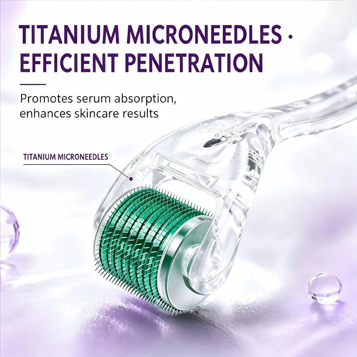 540 Titanium Derma Roller 0.2/0.25/0.3mm Microneedling Tool for Hair Beard Growth Skin Rejuvenation Anti Wrinkle