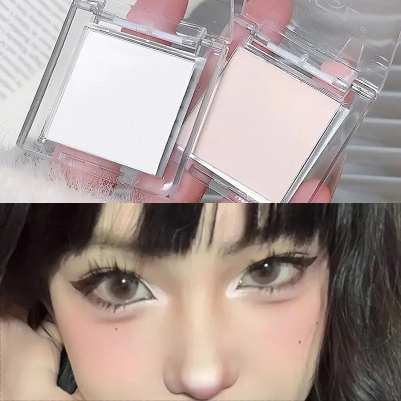 Matte Highlighter Powder Eyeshadow Palette White Long Lasting Natural 3D Brightening Eye Makeup Palette Brighten Face High Gloss