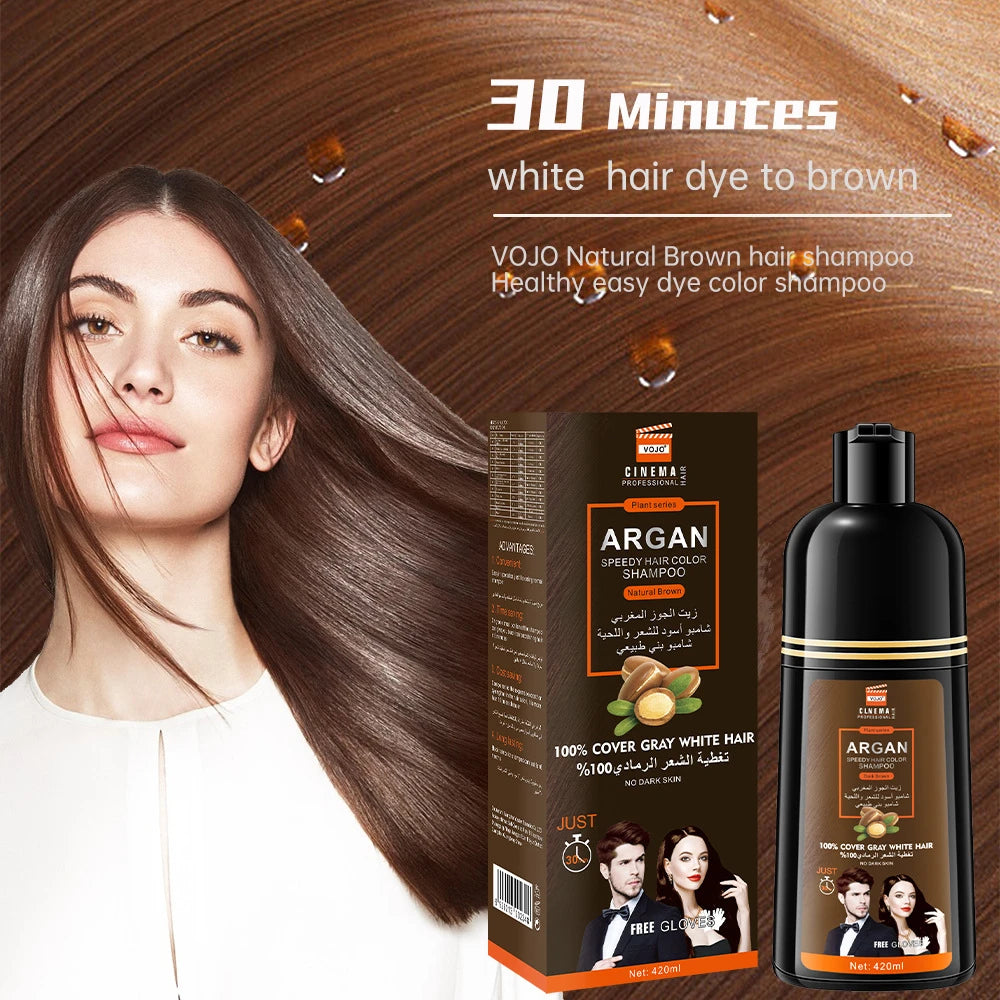 420ml Hair Dye,3-in-1 Hair Dye Shampoo Rapid Hair,Cleansing & Moisturising,Smoothing Black Hair Coloring Shampoo,Hair Care
