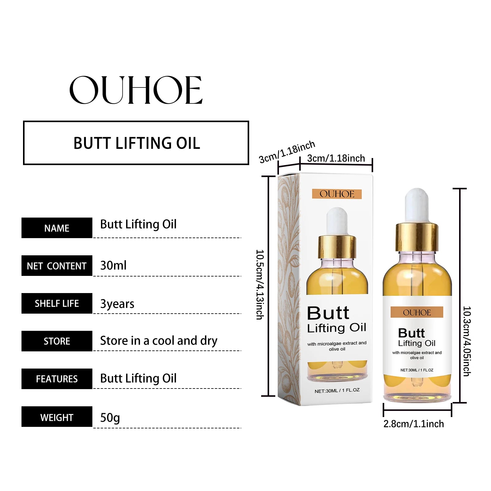 Vitamin E Butt Lifting Oil Hip Enhancement Firming Body Oil Moisturizing Essence Natural Skin Care Body Massage Oil Body Lotion