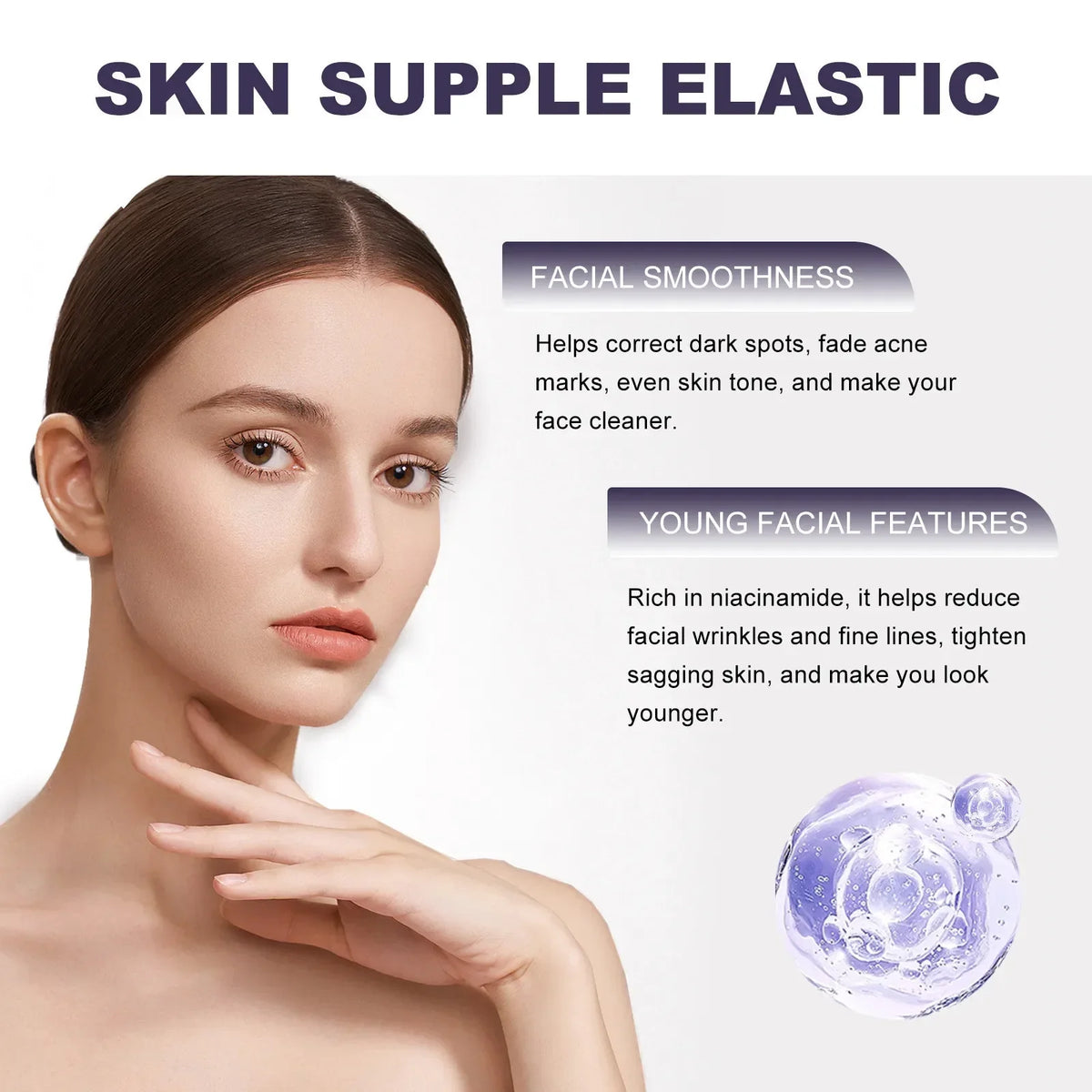 B3 Purple Serum Skin Brightening Dark Spot Reduction Intense Moisturizing Firming Elasticity Boost Multi Action Face Care