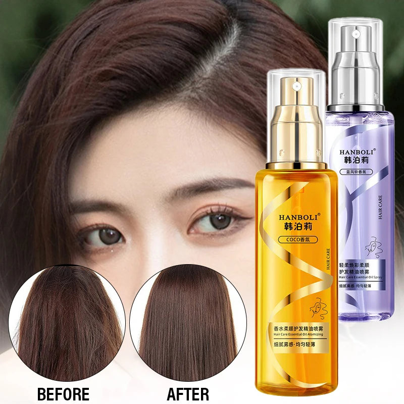 Perfume Hair Serum Spray - 2 in 1 Perfumed Smoothing Spray, Frizz Control & Anti-Static, Leave-In, Floral Scent, Quick-Dry Spray