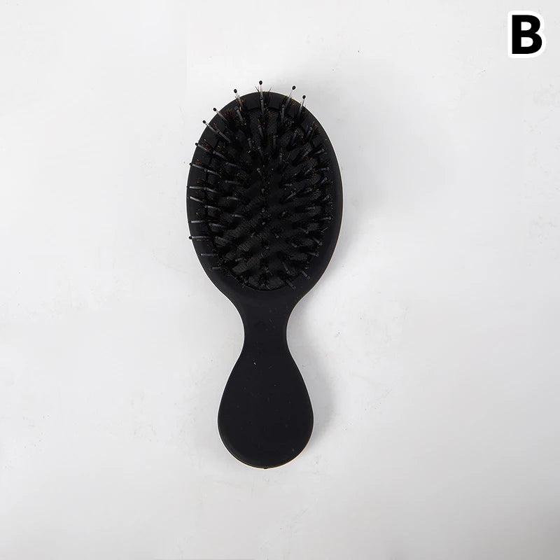 [Y]1PC Oval Boar Bristle & Nylon Hair Comb Mini Anti-static Hair Scalp Massage Comb Hairbrush Salon Hair Care Brush Styling Tool