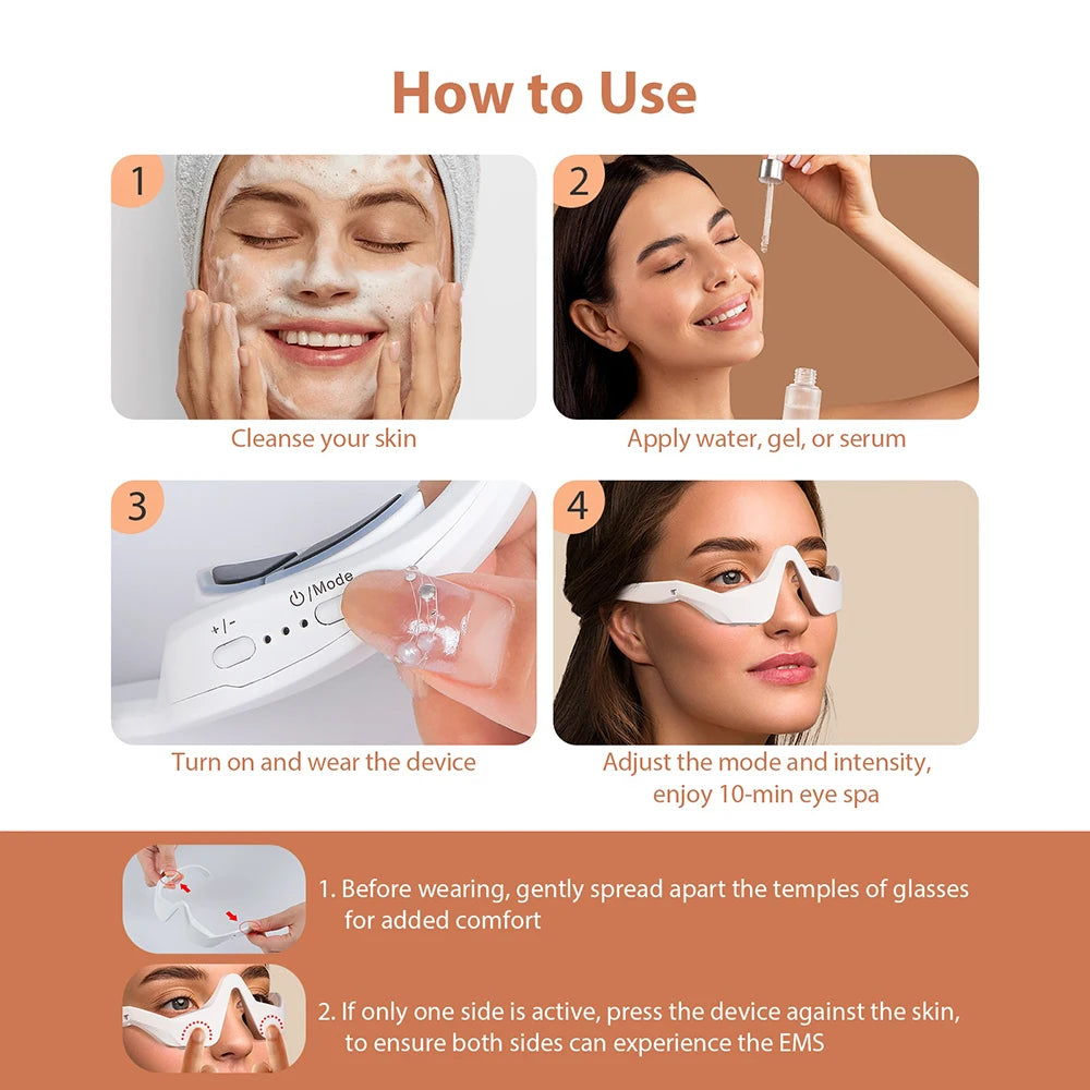 Foreverlily Eye Massager Relieves Eye Fatigue Eyes Massage Glasses Eye Fatigue Relief Massager Under-Eye Glasses Massager