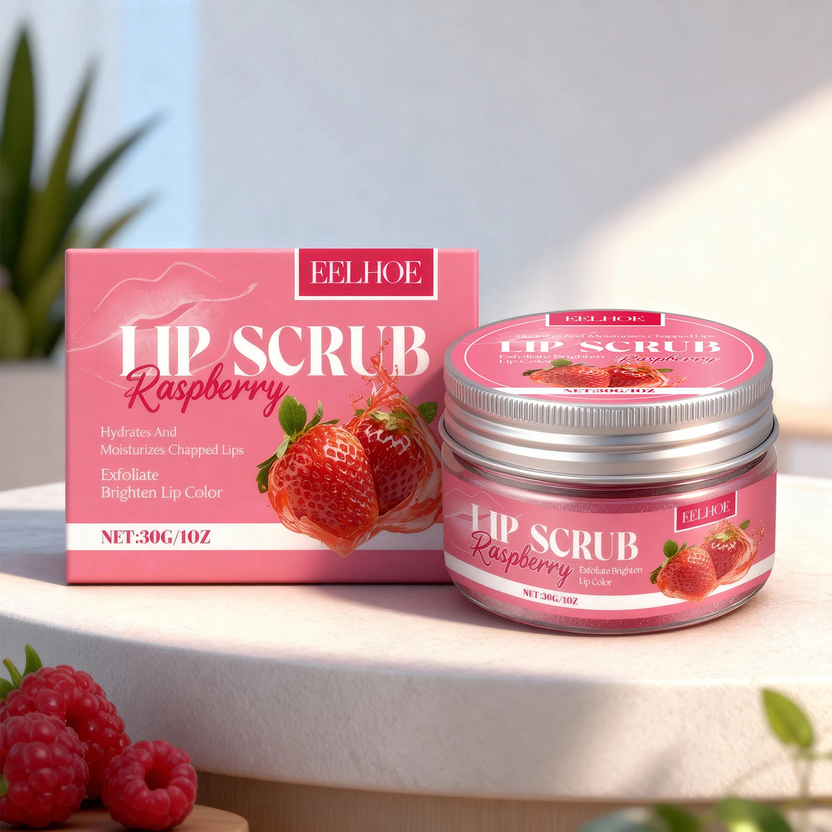 Strawberry Lip Scrub Exfoliating Soothing Lips Preventing Dryness Cracking Improving Dullness Brightening Moisturizing Lip Care