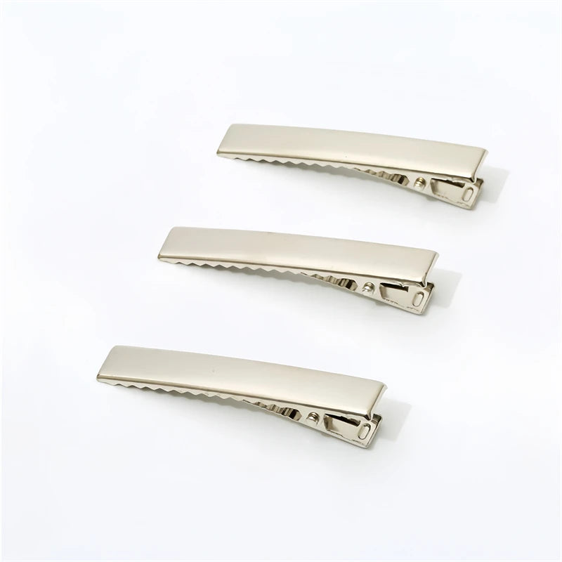 10pcs 20/32/40/55/65/80mm Metal Single Prong Alligator Hairpin Teeth Setting Accessories for Jewelry Making DIY Women Hair Clips