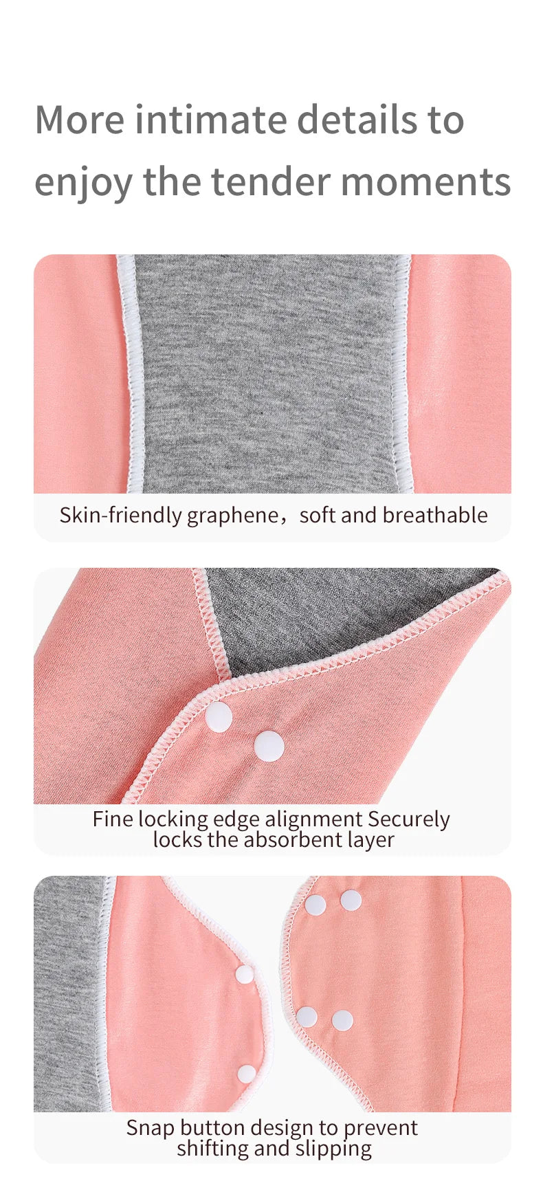 AIO Large Washable Graphene Incontinence Pads Cotton Panty Liner Heavy-flow Menstrual Pads Cloth Tampons Urinary Sanitary Pads