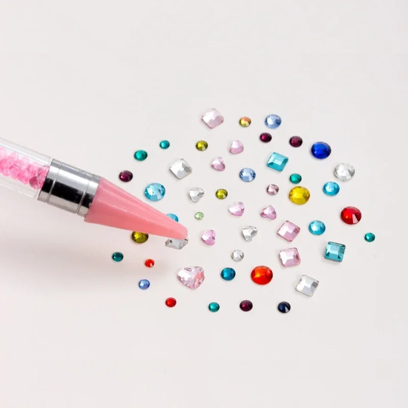 1pc Wax Nail Rhinestone Picker Dotting Pen Dual-ended Wax Pencil For Rhinestones Tip Crystal & Gem Nail Art Tool for DIY Manicur