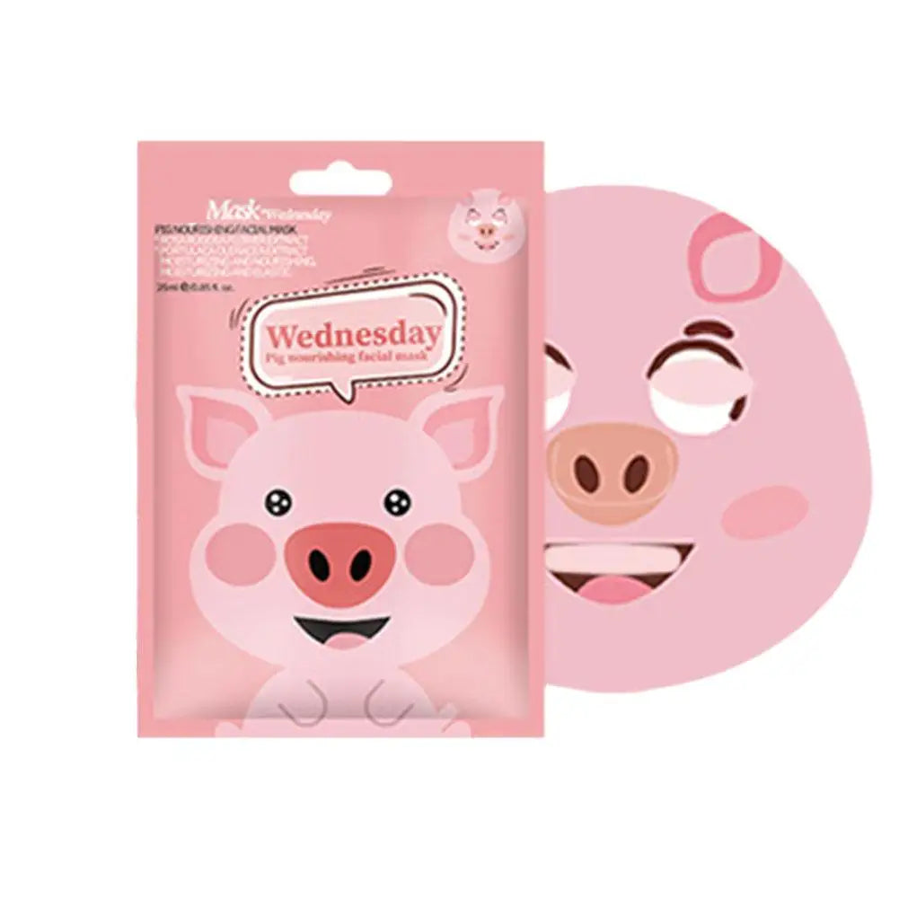1/7pcs Cartoon Facial Mask Deep Hydrating Sheet Mask Moisturizing Tender Skin Mask Dog Panda Pig Animal Pattern Skin Care