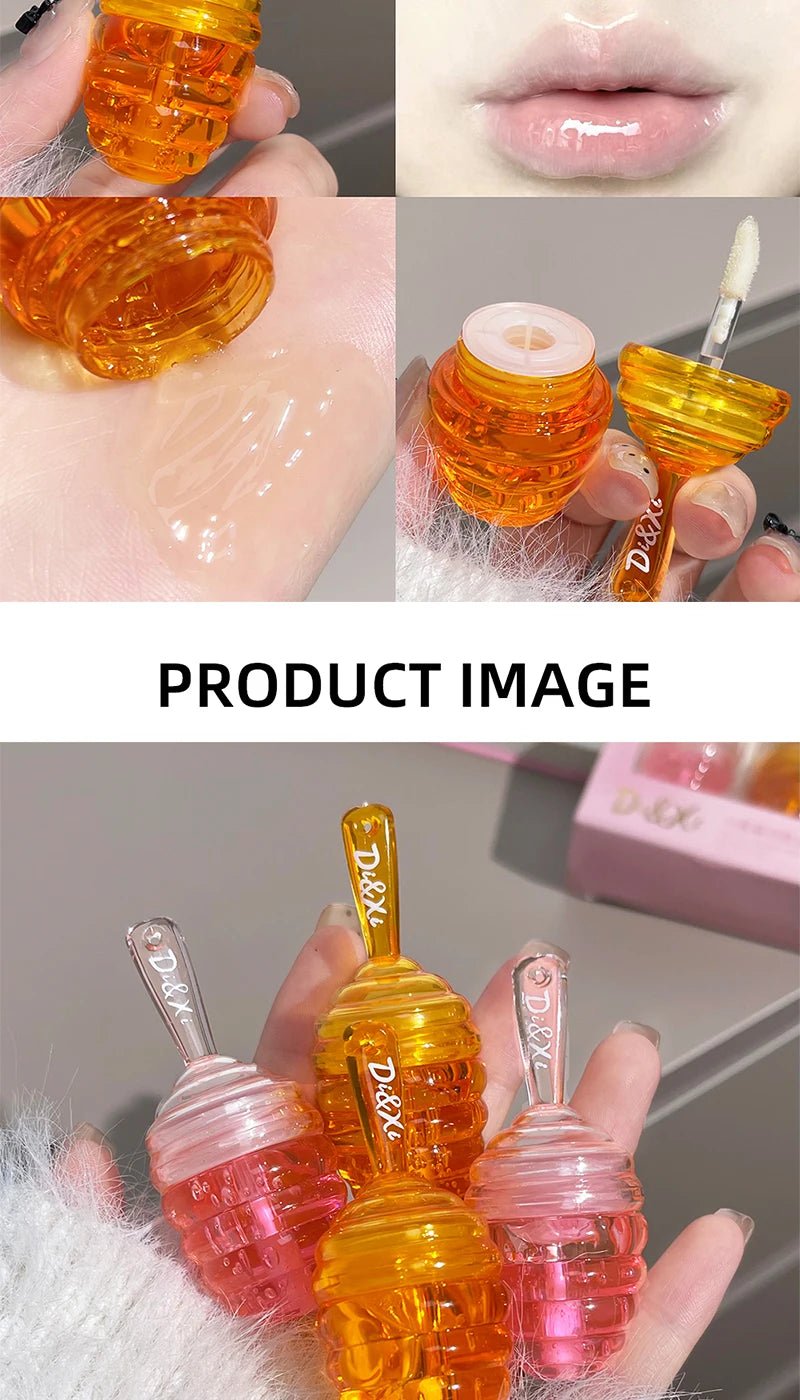 Kleines Honeypot Lippenöl, feuchtigkeitsspendendes und verblassendes Lippenmuster, Wasser-Lippenbalsam Dudu Lips