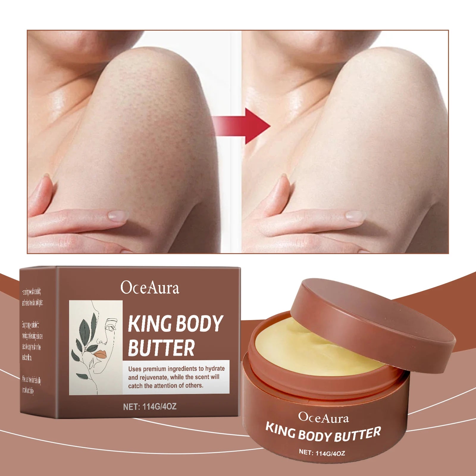 Shea Butter Moisturizing Cream Soft Smooth Skin Care Nourishing Body Butter Intense Hydration for Dry & Rough Skin Body Care
