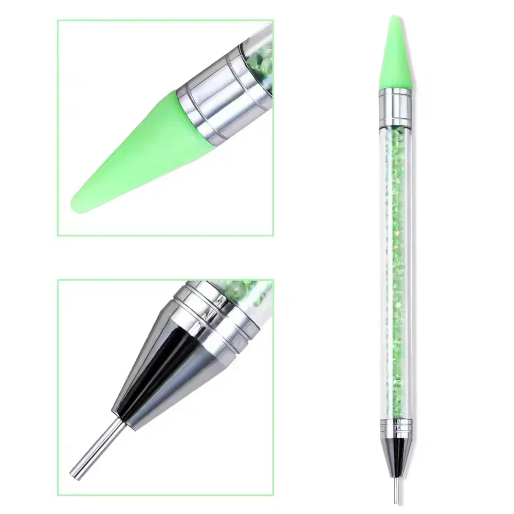 1pc Wax Nail Rhinestone Picker Dotting Pen Dual-ended Wax Pencil For Rhinestones Tip Crystal & Gem Nail Art Tool for DIY Manicur