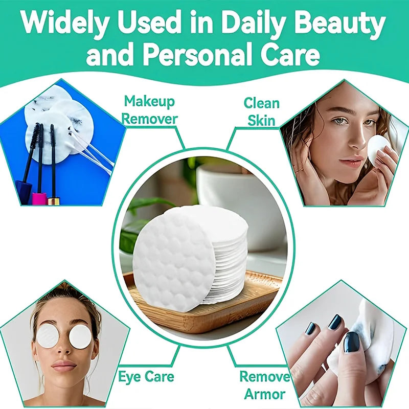 500/100pcs Facial Cleaning Cotton Pads Soft Skin Cleansing Facial Absorbent Paper Makeup Remover Pad Makeup Tools & Accessories