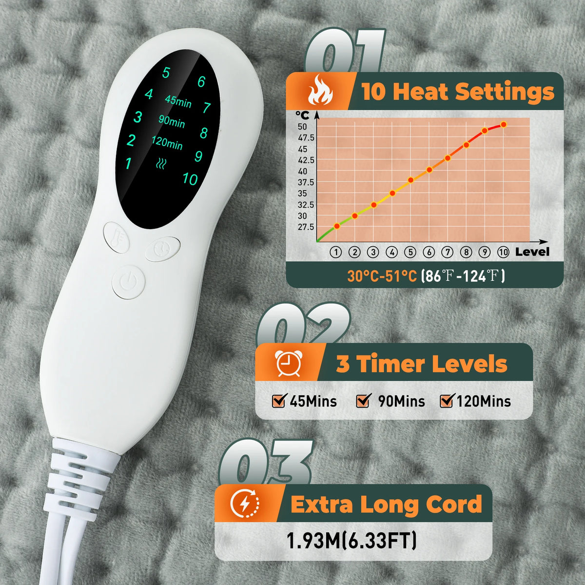 Home Electric Heating Pad Back Shoulder Office Winter Warming Blanket 10 Heat Thermal Mat Abdomen Period Menstrual Belt