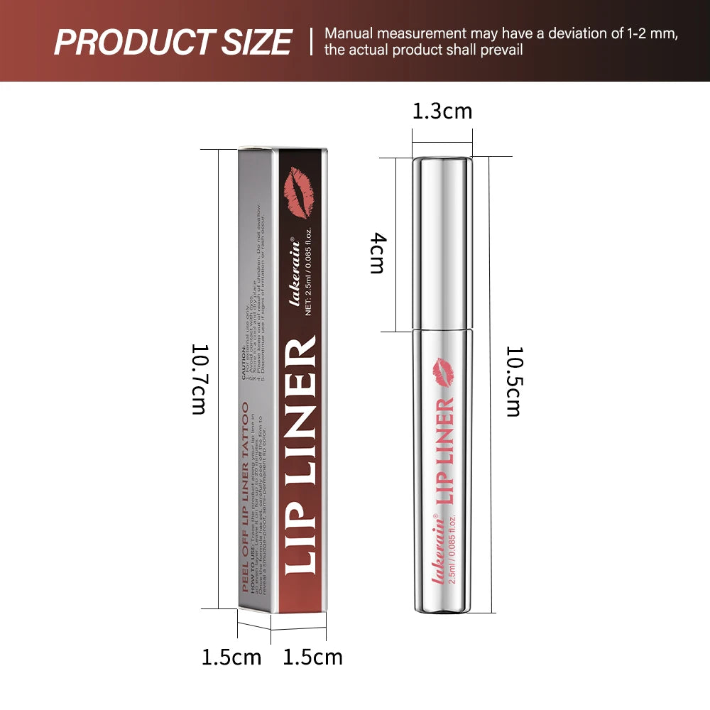 Waterproof Lip Liner Peel Off Tattoo Lipgloss Waterproof Long Lasting Matte Lip Tint Brown Contour Tear-off Lips Stain Cosmetic