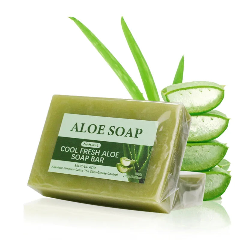 1/2/4/6Pcs Aloe Vera Whitening Soap, Remove Acne, Pimples, Skin Radiant, Improve Skin Luster, Vegan Bath Wash for All Skin Types