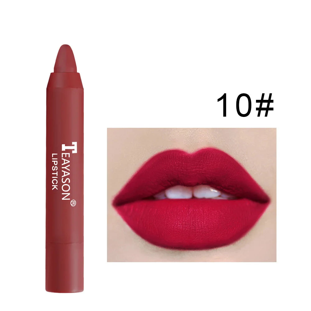 Nude Velvet Matte Lipstick Pen Lasting Waterproof Color Rendering Non-stick Cup Lipstick Pencil Lipliner Women Makeup Lip Stain