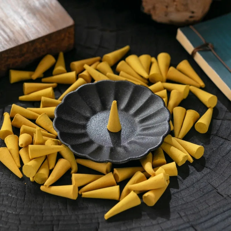 Mixed Natural Reflux Tower Incense Cone Rose Lavender Aromatherapy for Smoke Odor Remover Anxiety Relief Meditation Fragrance