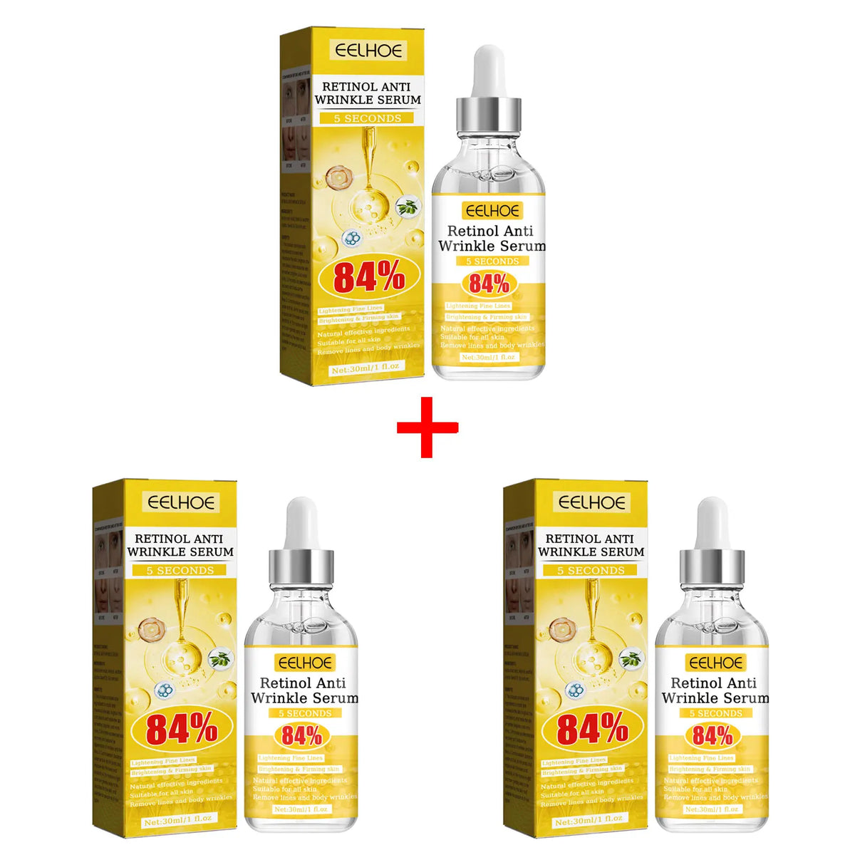 EELHOE Retinol Anti‑Wrinkle Serum Deep Soothing Fine‑Line Minimizer Pore Reduction Improve Dullness Facial Nourishing Essence
