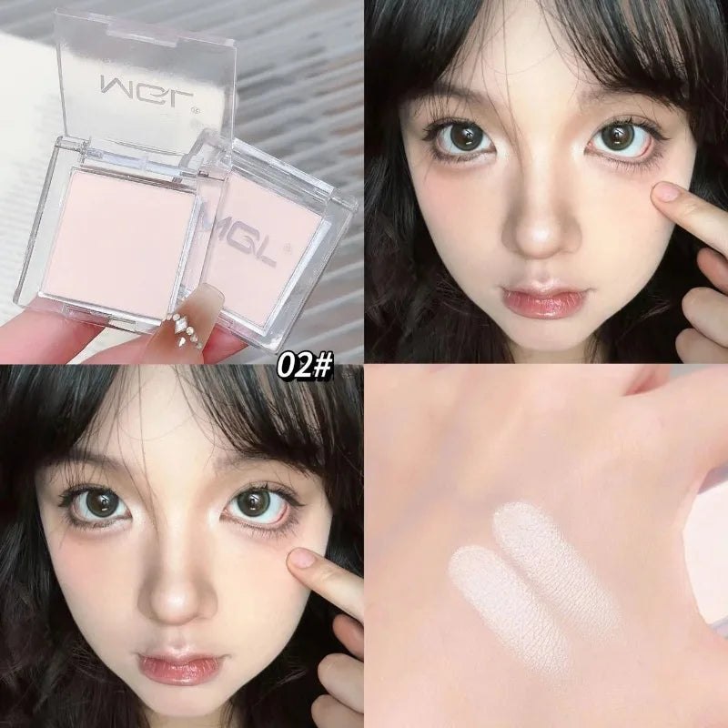 Matte Highlighter Powder Eyeshadow Palette White Long Lasting Natural 3D Brightening Eye Makeup Palette Brighten Face High Gloss