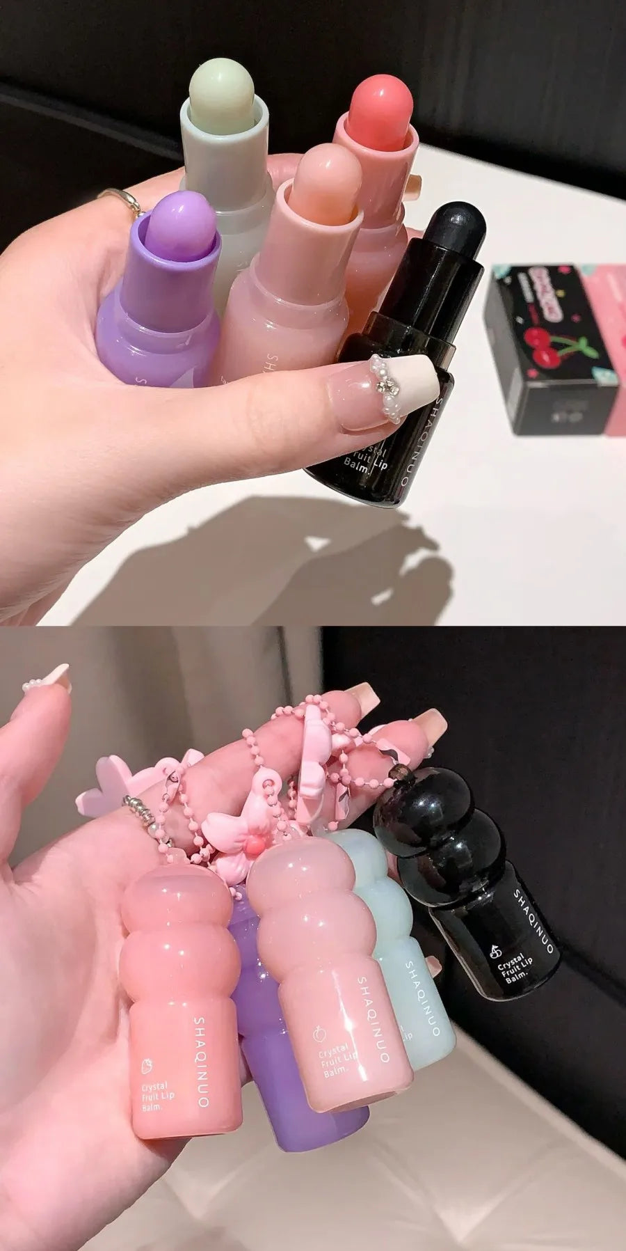 Hydrating Fruit Lip Balm Pendant, Tinted Moisturizing Lip Care for Fall & Winter, Prevents Dry Cracking, Refreshing Fruit Flavor
