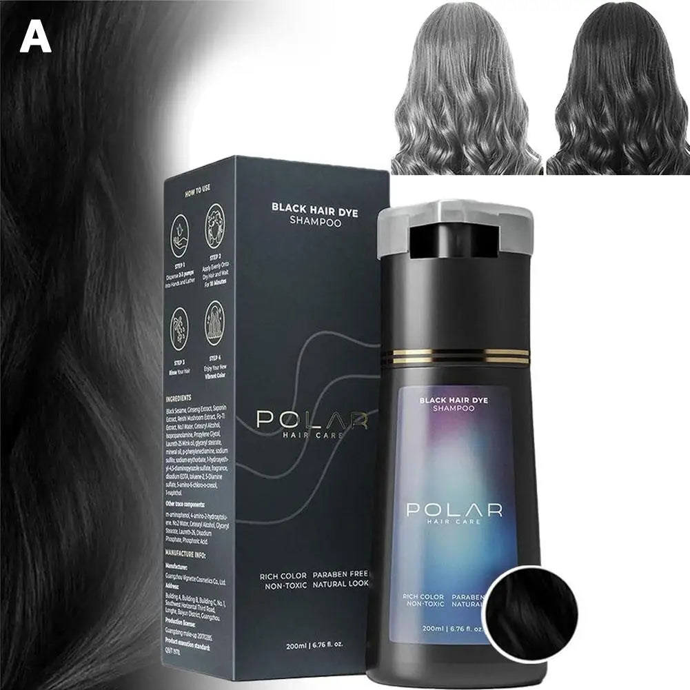 200ml Hair Dye Shampoo For Gray Hair Natural Hair Dye Kit Semi Permanent Hair Dye Shampoo For Women Men Black Brown Purple