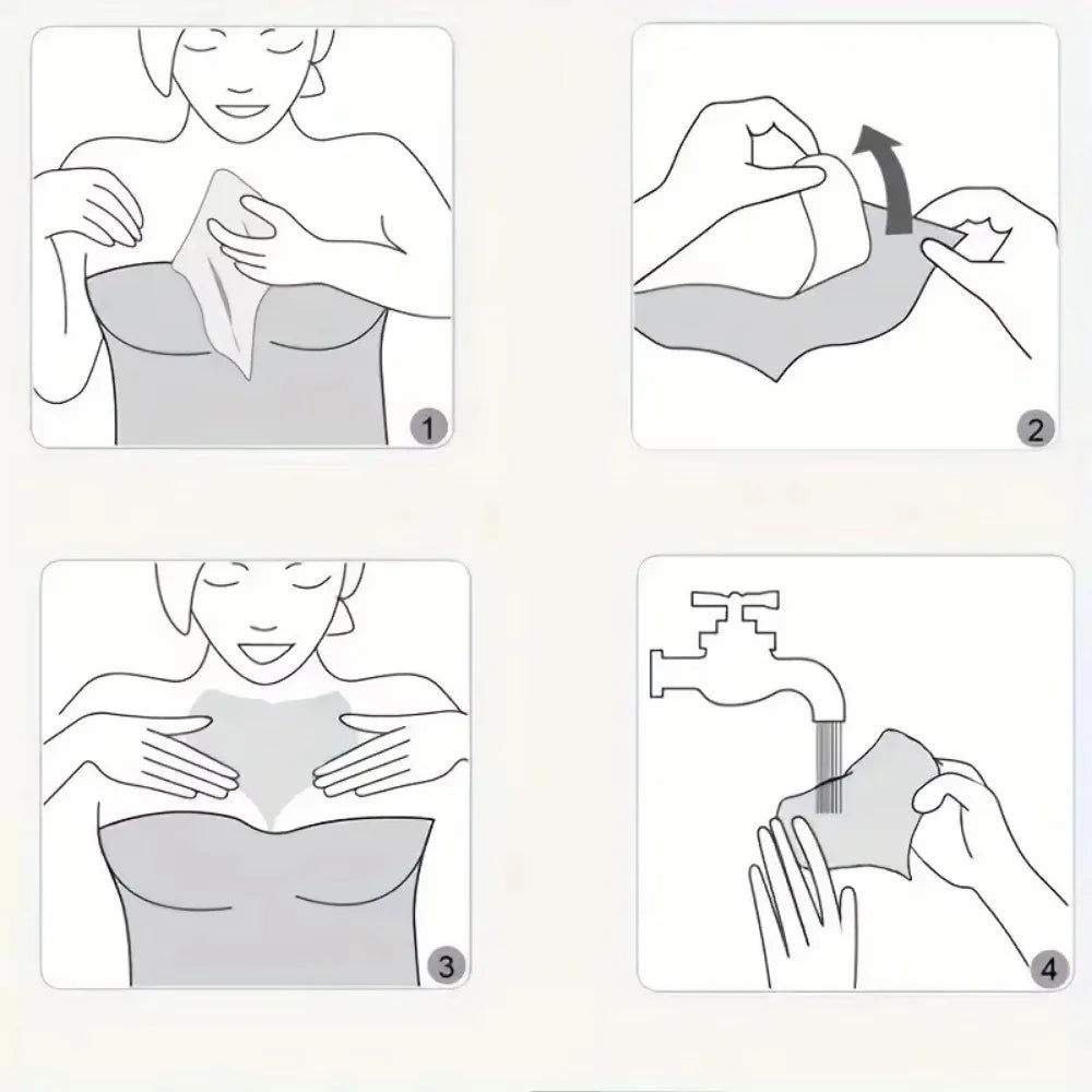 New Reusable Chest Pad Silicone Transparent Chest Patch T-shape Breast Lifting Wrinkles Remover Patch Skin Care Tools