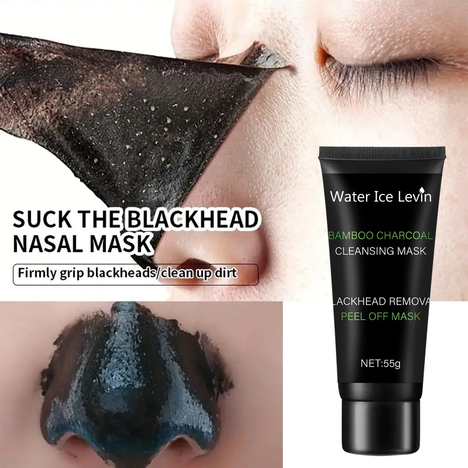Bamboo charcoal cleansing mask Blackhead Removal Deep Mask Deep Cleansing Cleansing Exfoliating Mask Treatment Black Mask