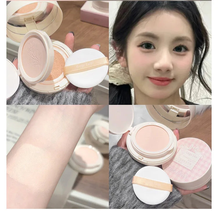 2 in 1 Double Layer Powder Cushion Clear Natural Lasting Brightening Gege Bear Makeup Concealer Loose Powder Cushion Cream