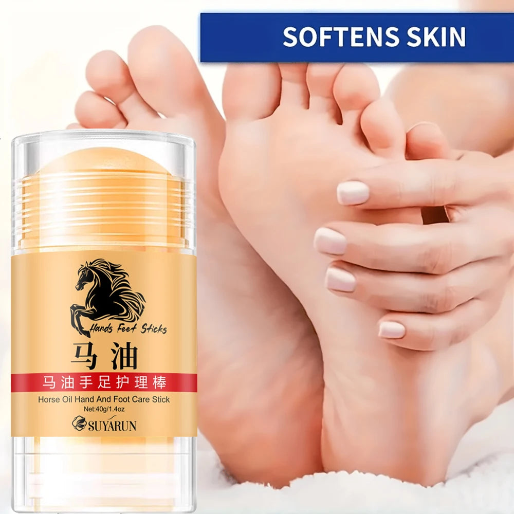 SUYARUN Premium Horse Oil Hand Foot Care Stick-Intense Moisturizing&Repairing Balm for Dry Cracked Skin, Cream for Hands, Feet.