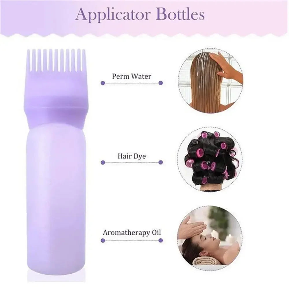 120ml Hair Dye Refillable Bottle Applicator Comb Multicolor Plastic Dispensing Salon Oil Hair Coloring Hairdressing Styling Tool