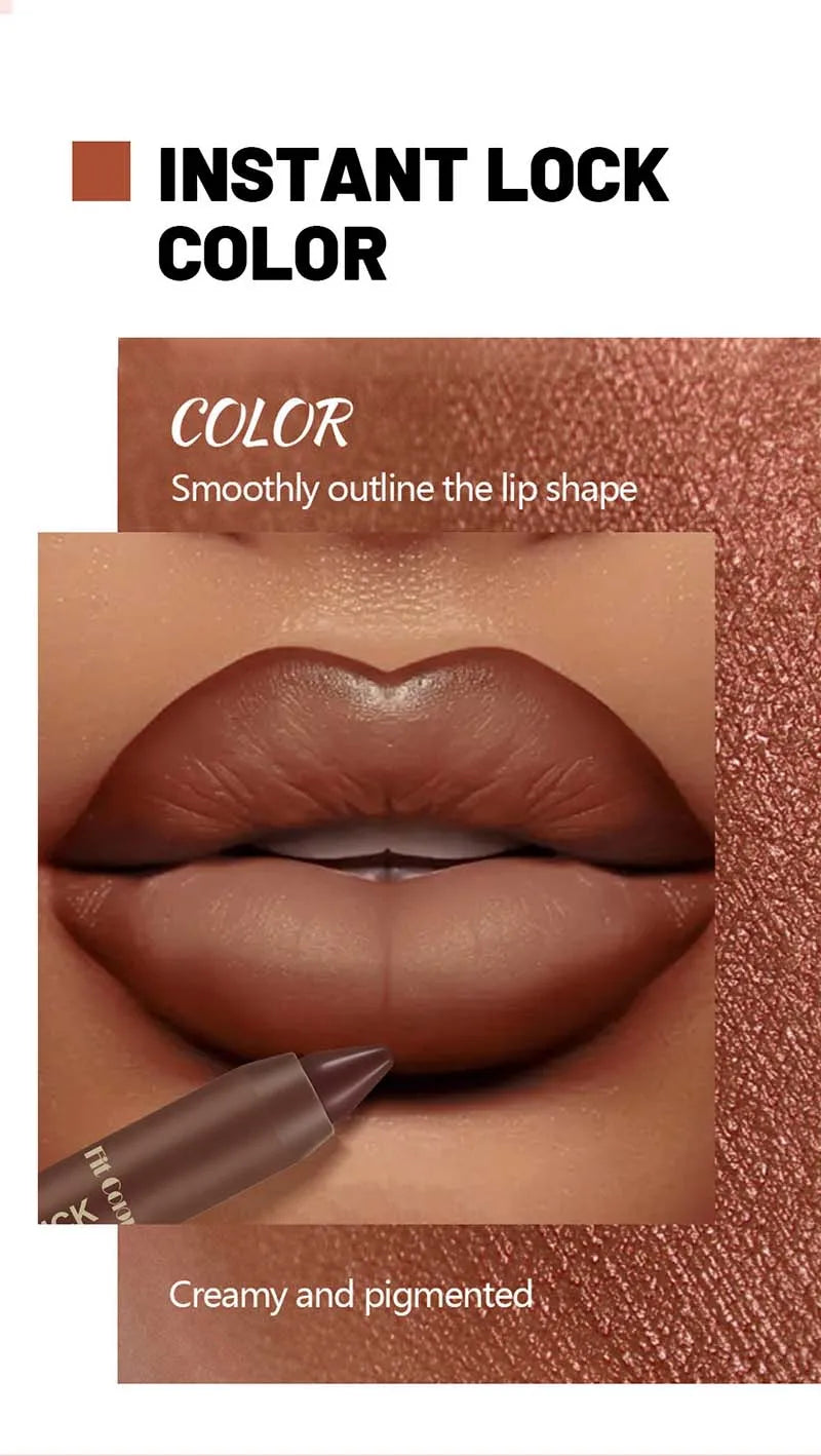 Matte Lipstick Makeup Velvet Lip Liner Crayon Sexy Brown Red Chocolate Tint Lipstick Lip Contouring Lipliner Outline Cosmetic
