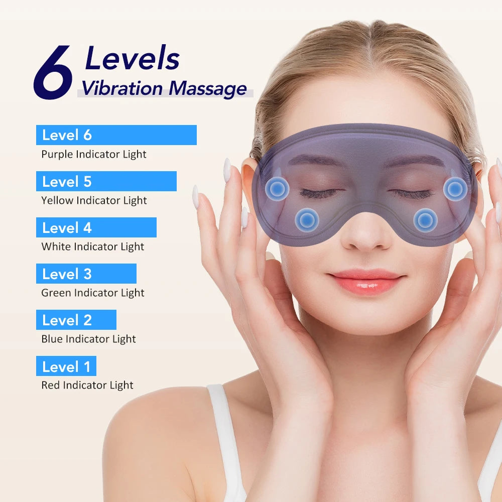 Electric Steam Eye Mask 3D Vibration Massage 5 Levels Hot Compress Smart Timing Sleep Shading Relieve Eye Fatigue Eye Care