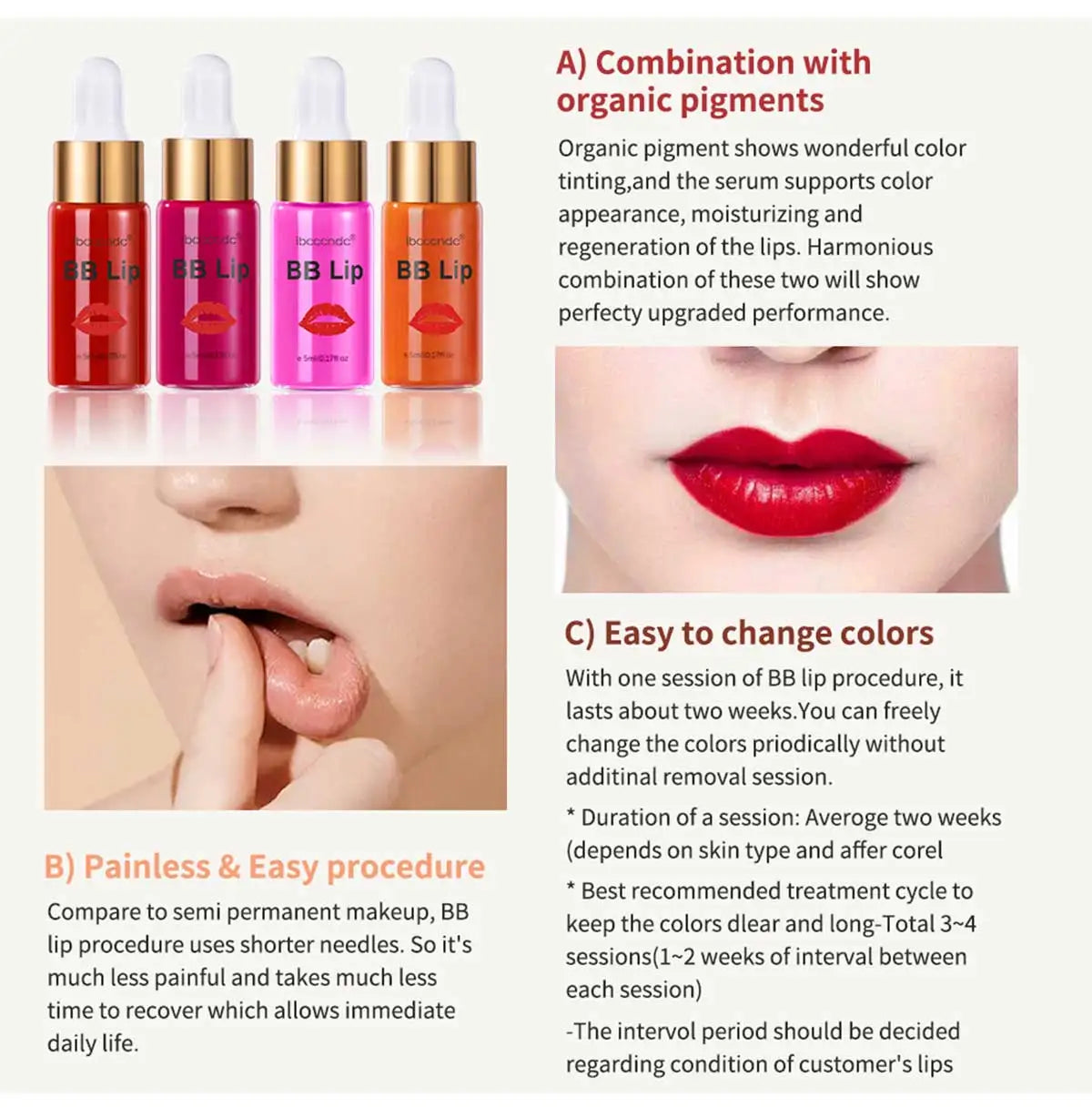 Korea Glow BB Lips Ampoule Serum Starter Set Semi-Permanent BB Lip Gloss Tinted Pigment Lasting Moisturizing For Lip Care Makeup