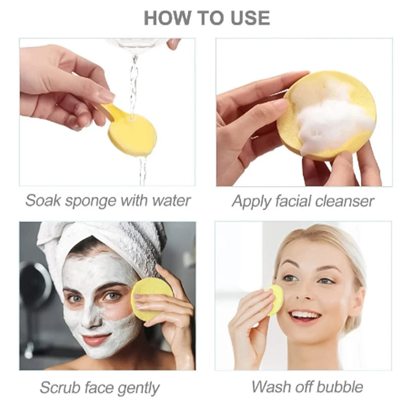 Compressed Round Facial Cleansing Sponges Cleaning Brushes Cleanse Tools Makeup Remover Wipes Finger