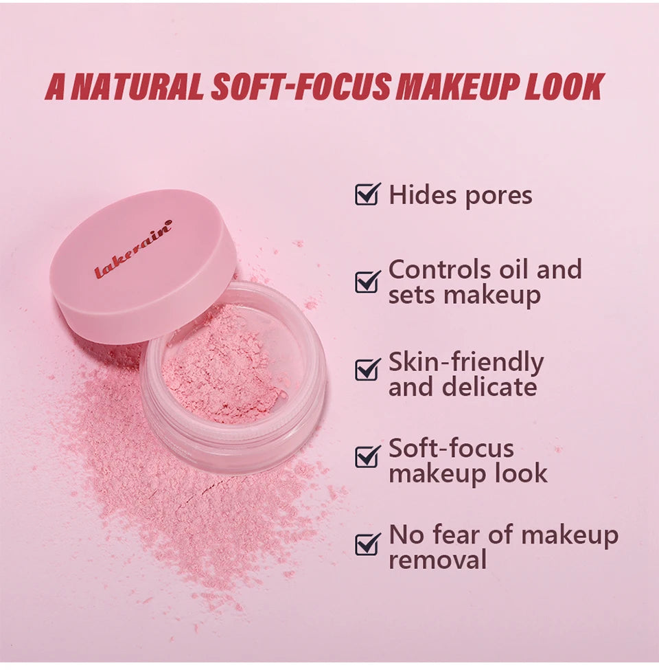 Setting Powder long-Lasting Matte Pink Finish Oil Control Makeup Fixation Removal Pore Modification Setting Cosmetics one size