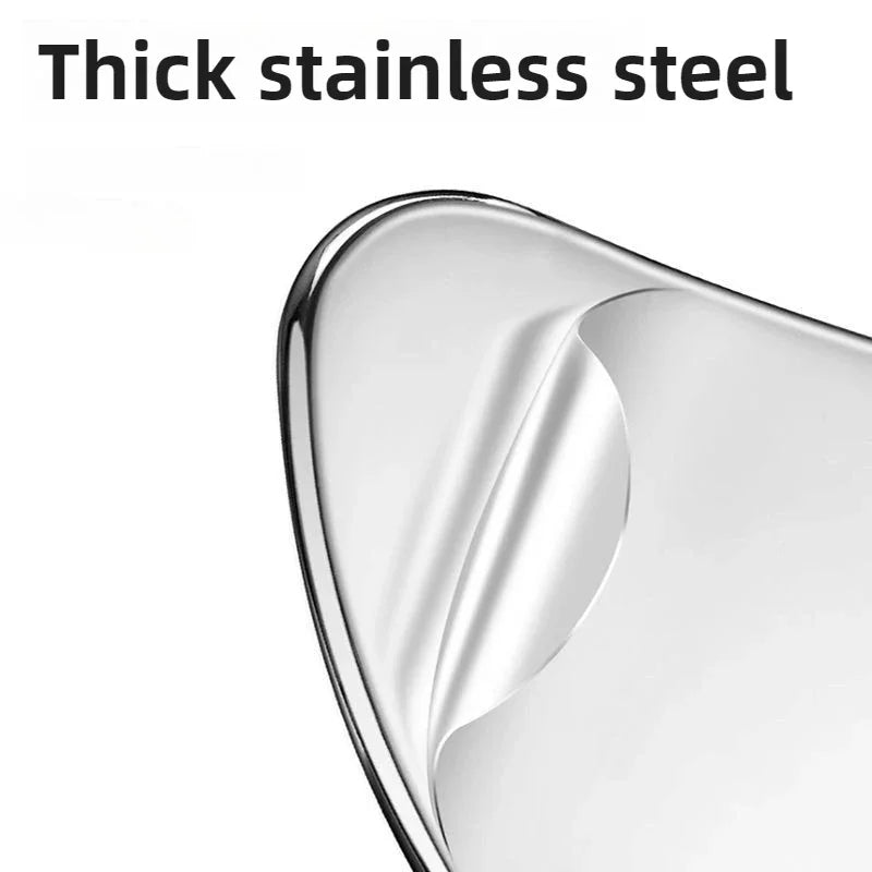 Thick Stainless Steel Dolphin Gua Sha Facial Tool - Fragrance-Free, Battery-Free Eye & Face Massage Board for Deep Tissue Pressu