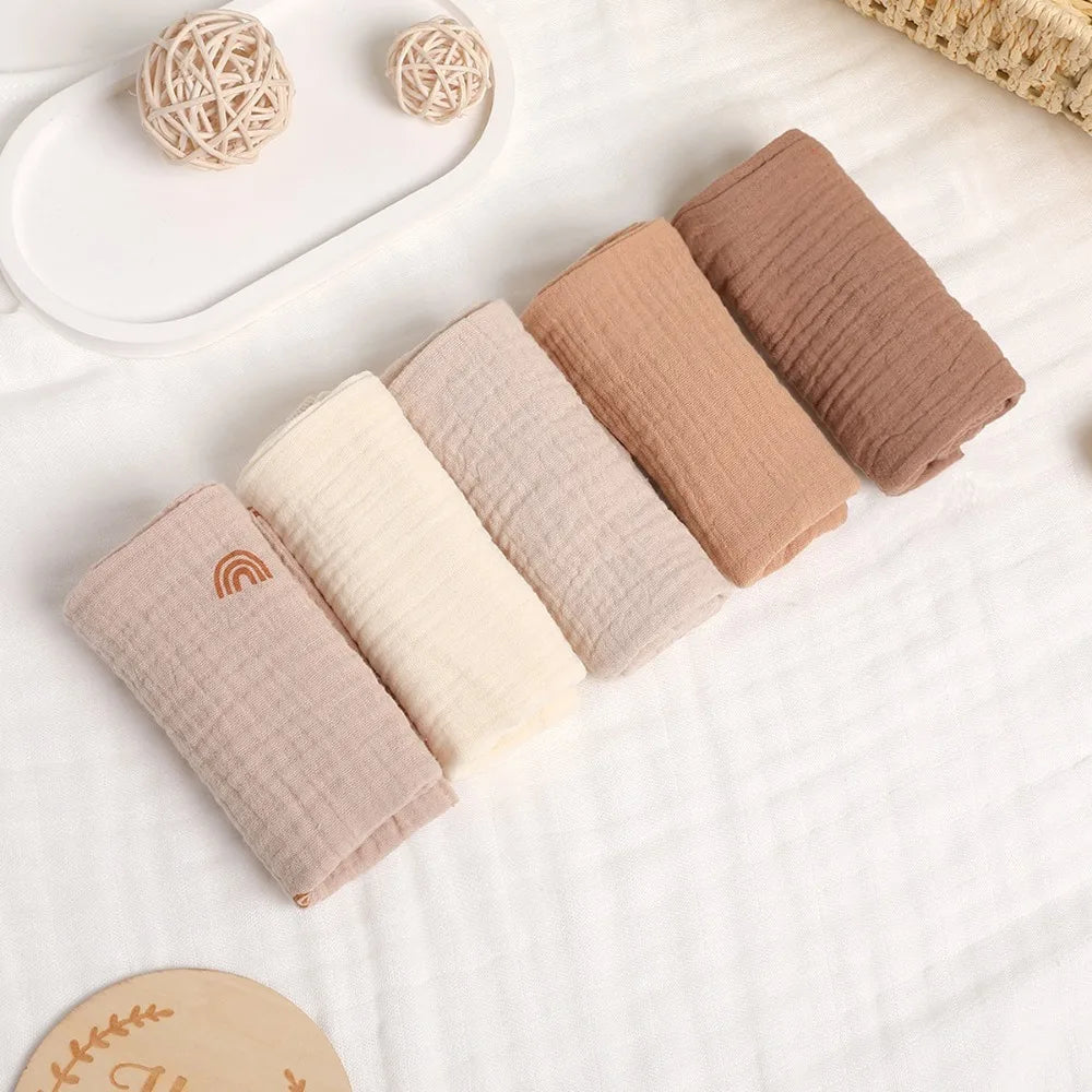 Portable High Quality 4-Layer Pure Cotton Cotton Washcloth Absorbent Soft Square Towels Gauze Cotton Towels Newborn Burp Cloth