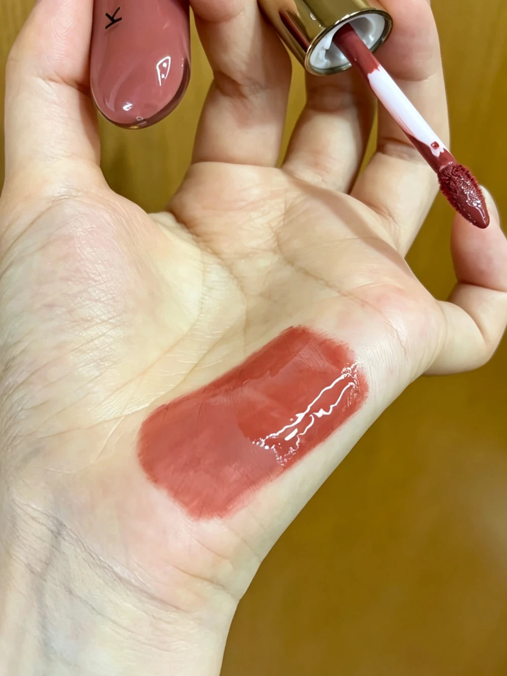 Luxury KIKO Milano Unlimited Double Touch 103 Milk Tea Double Headed Lipstick Mirror Non-Stick Long-Lasting Moisturizing Daily